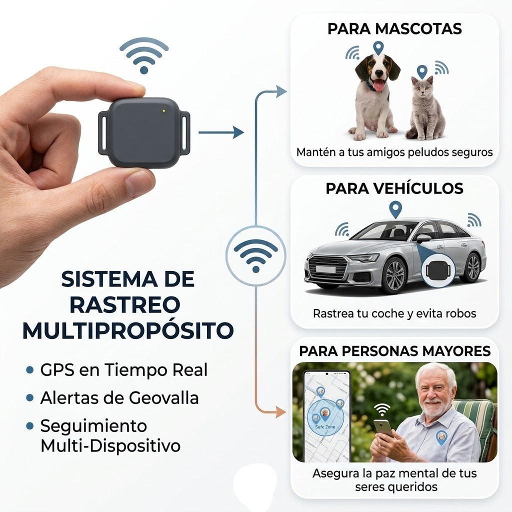 Rastreador GPS 4G Multiuso – Mascotas, Vehículos y Personas – Tiempo Real