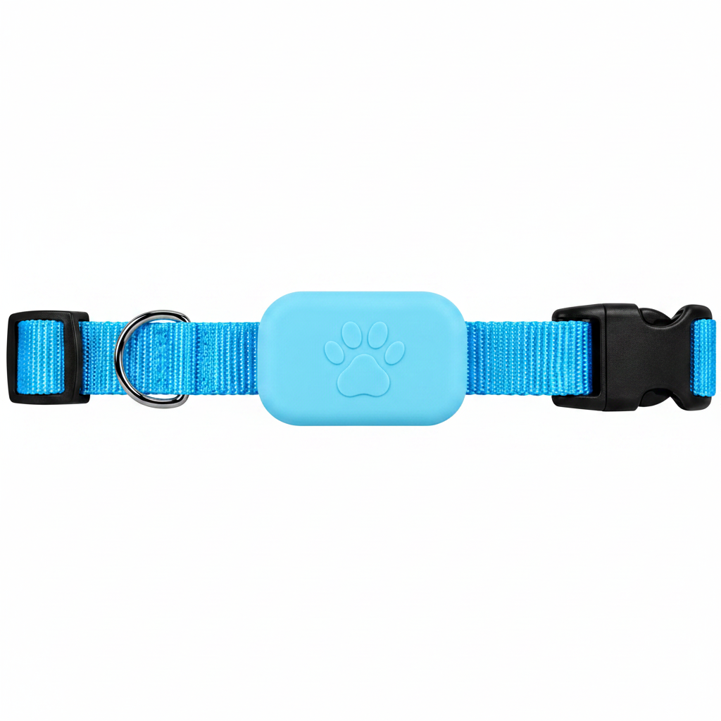 Collar Rastreador Gps Perro - Gato Airtag - Solo Apple iOS (Color Celeste)