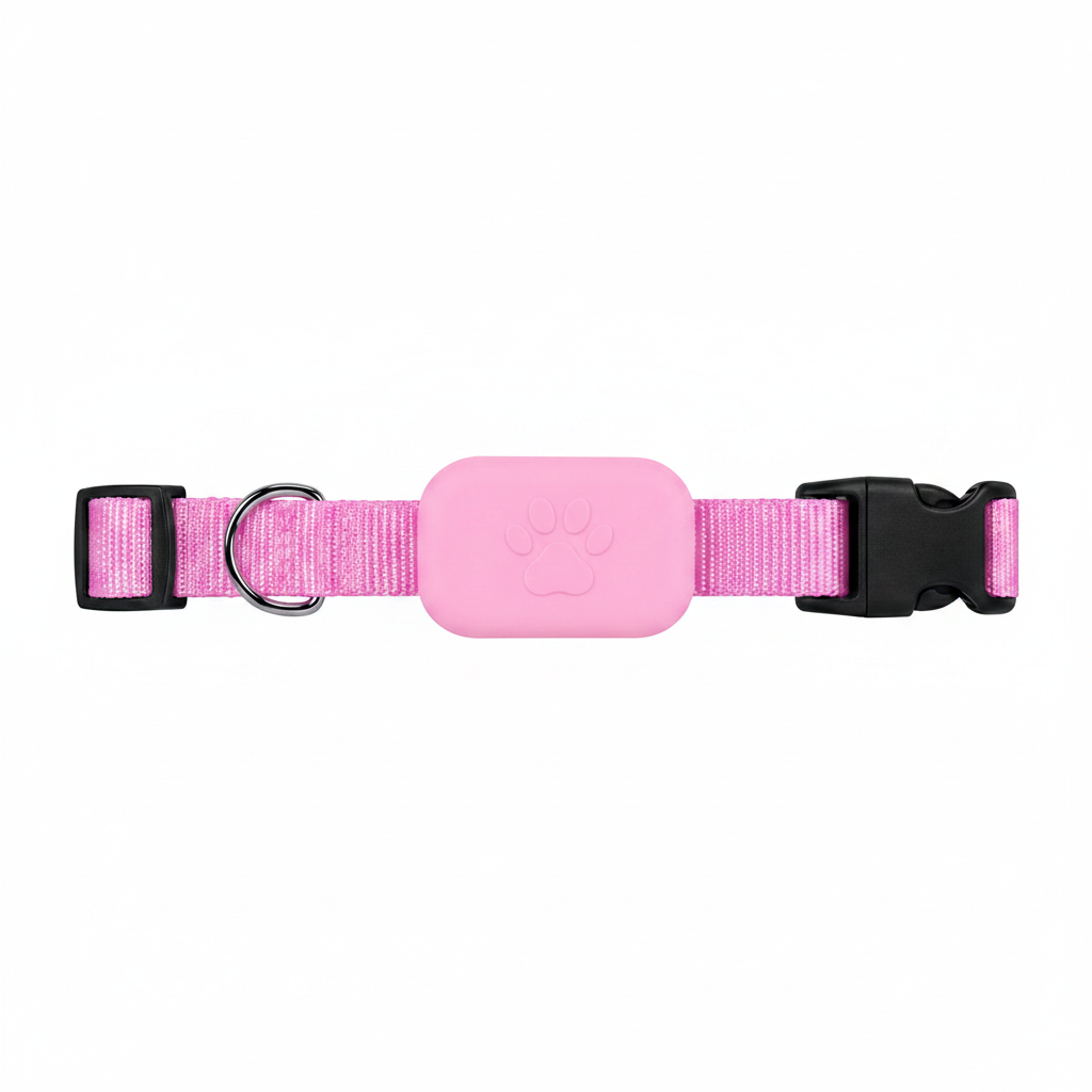 Collar Rastreador Gps Perro - Gato Airtag - Solo Apple iOS (Color Rosado)