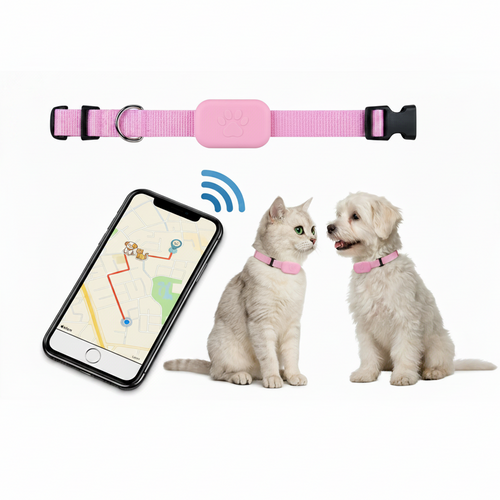 Collar Rastreador Gps Perro - Gato Airtag - Solo Apple iOS (Color Rosado)
