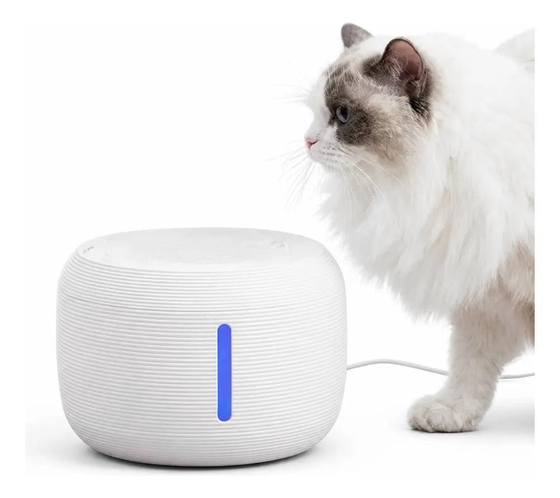 Fuente de Agua para Gatos 2,5 L Ultra Silenciosa con Luz LED y Filtro