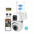 Cámara de seguridad WiFi doble lente 4MP V380 Pro blanca