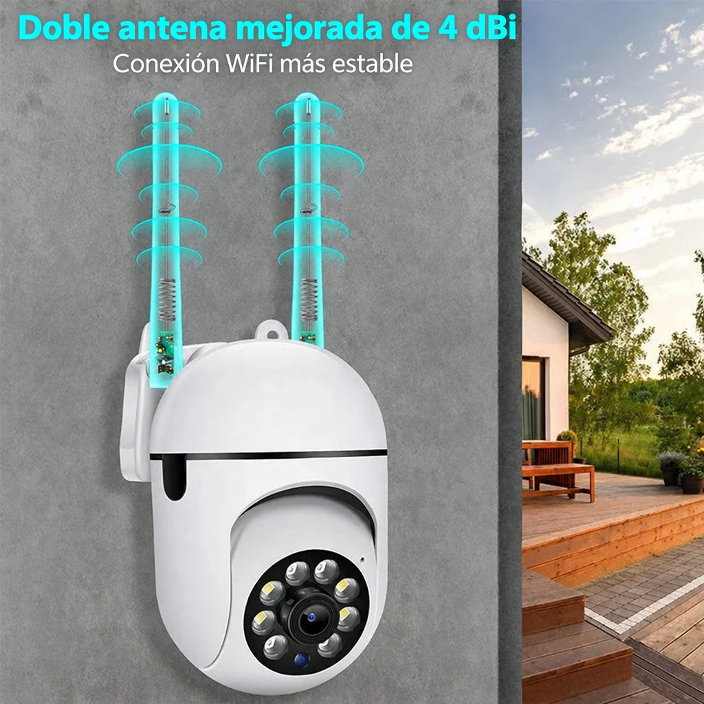 Cámara WiFi PTZ con dos antenas para una conexión más estable