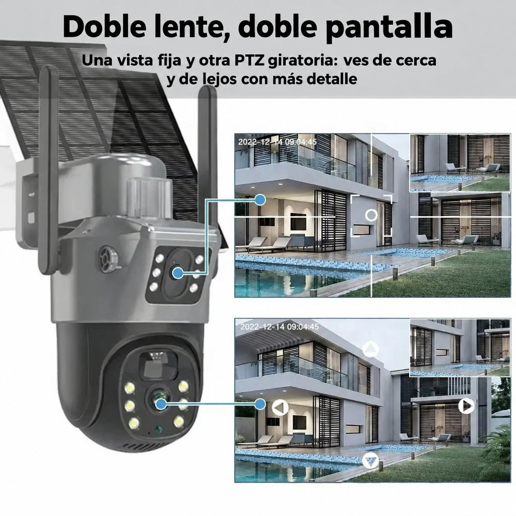 Doble lente y doble pantalla: vista fija y vista motorizada en la app