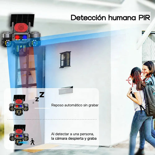 Detección humana PIR: la cámara despierta y graba al detectar personas