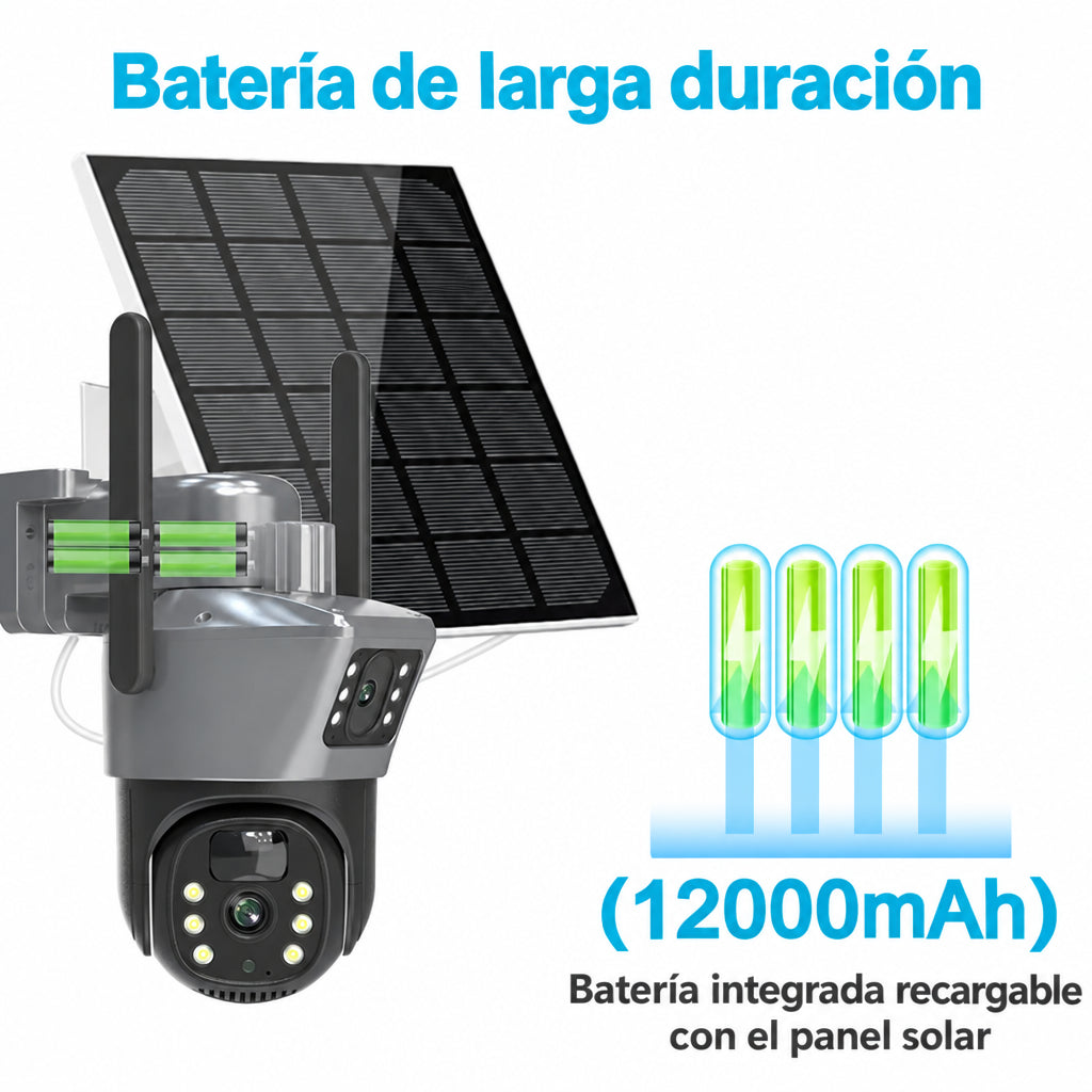 Cámara solar con batería integrada recargable con el panel