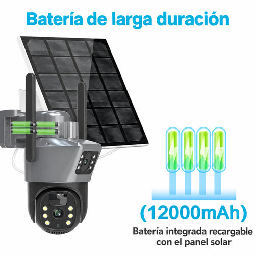 Cámara solar con batería integrada recargable con el panel