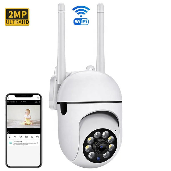 Cámara de Seguridad WiFi PTZ 2MP 1080p – Giro 355°, Visión Nocturna y Audio