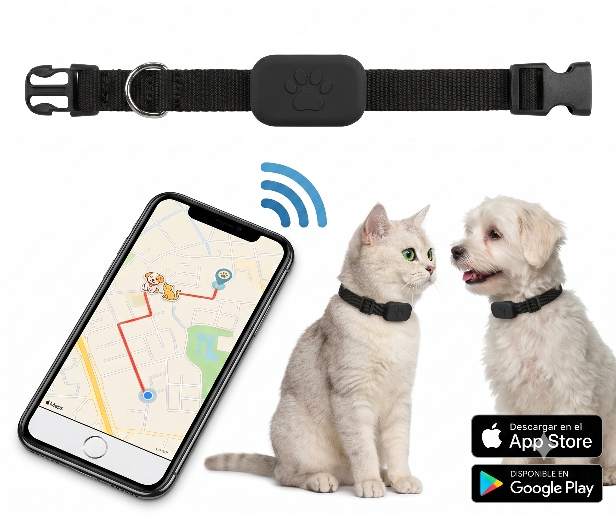 Collar Rastreador Gps Perro - Gato Airtag - Android / Apple
