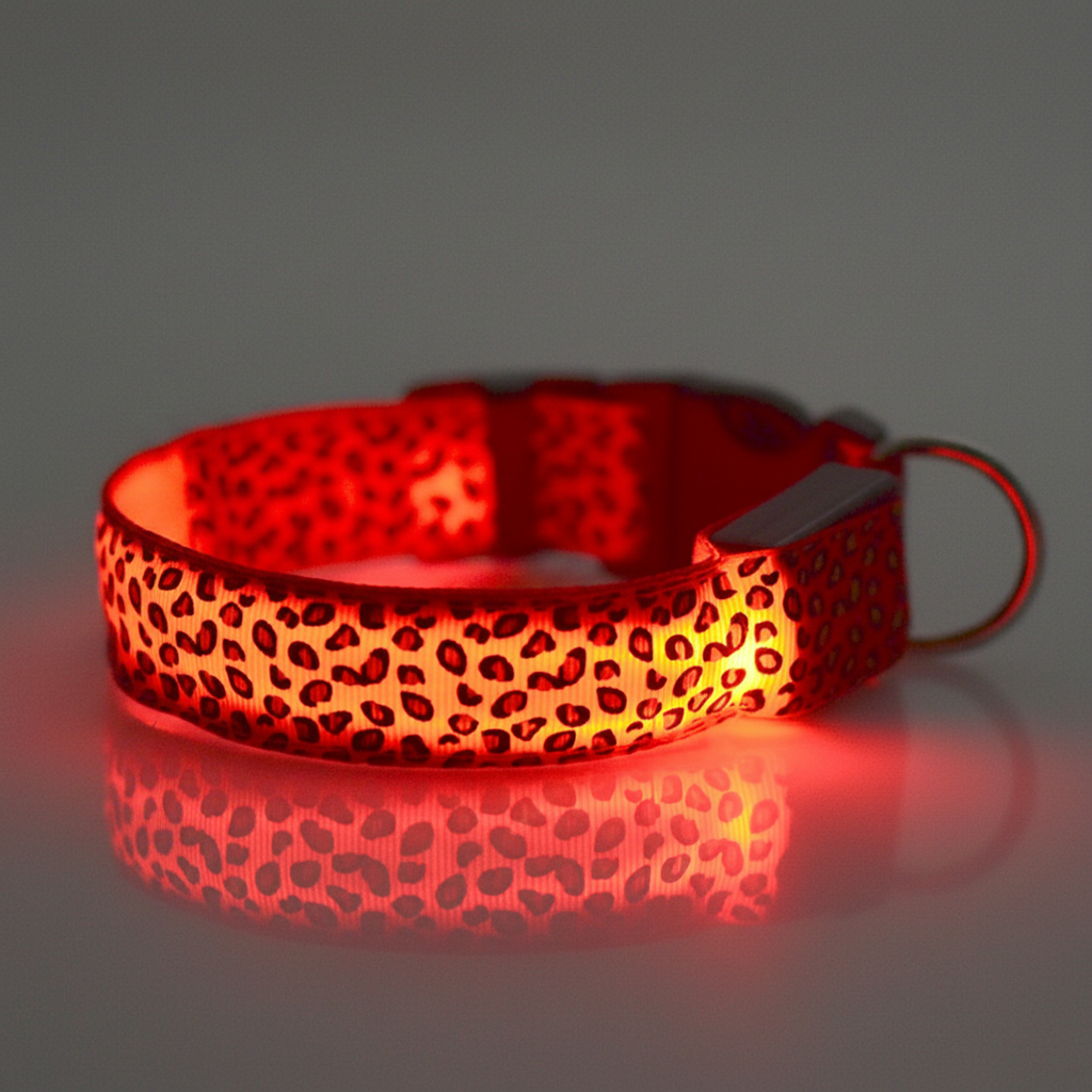 Collar Perro LED Recargable USB - Alta Visibilidad Nocturna