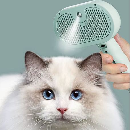 Peine de Vapor Eléctrico para Mascotas – Desenreda, Limpia y Masajea