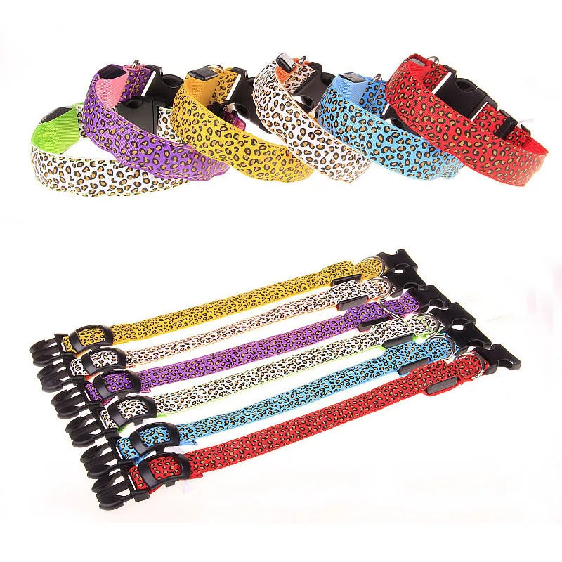 Colores disponibles del collar LED recargable para perro y gato