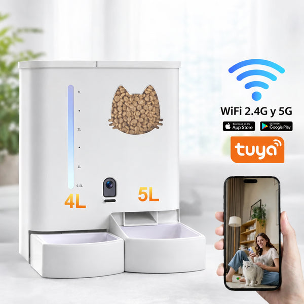Comedero y Bebedero Automático 2 en 1 con Cámara HD – App Tuya