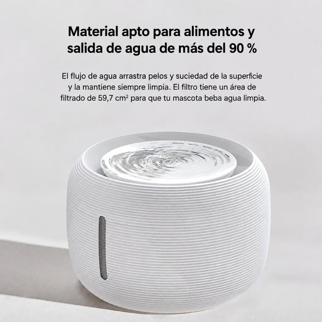 Fuente de agua para gatos de material apto para alimentos con filtro de 59,7 cm² para agua limpia