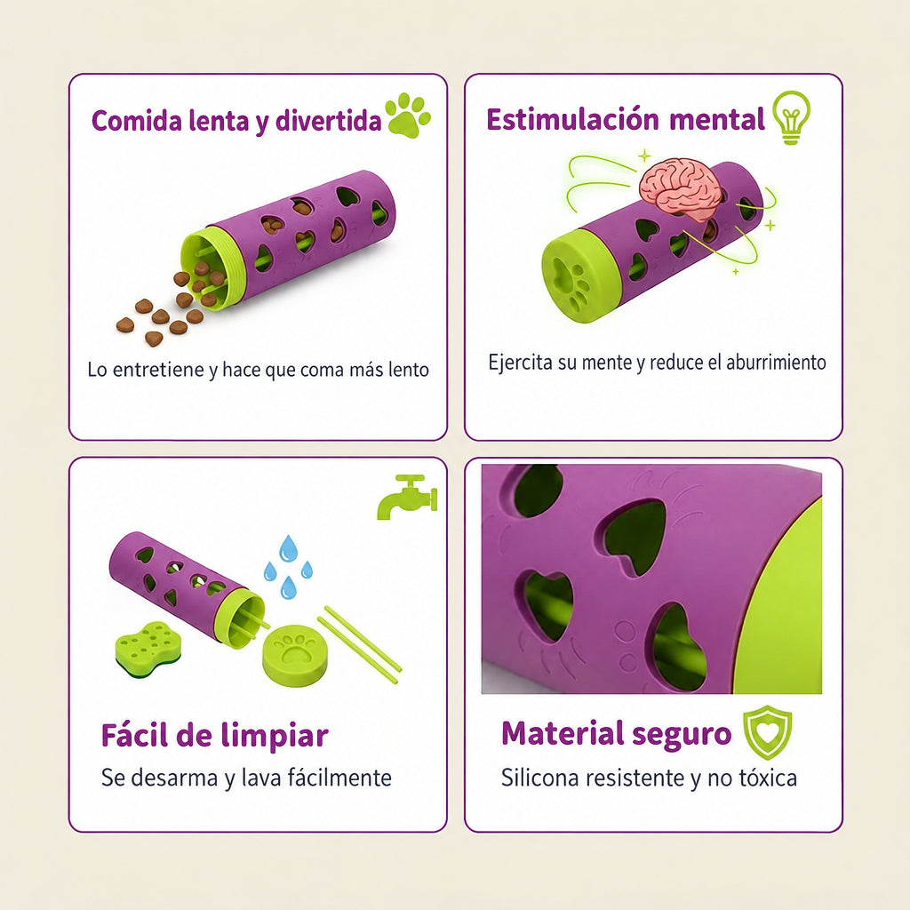 Beneficios del juguete dispensador de premios: comida lenta, estimulación mental, fácil de limpiar
