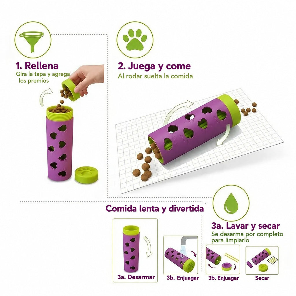 Cómo usar el rodillo dispensador de premios: rellenar, jugar y lavar